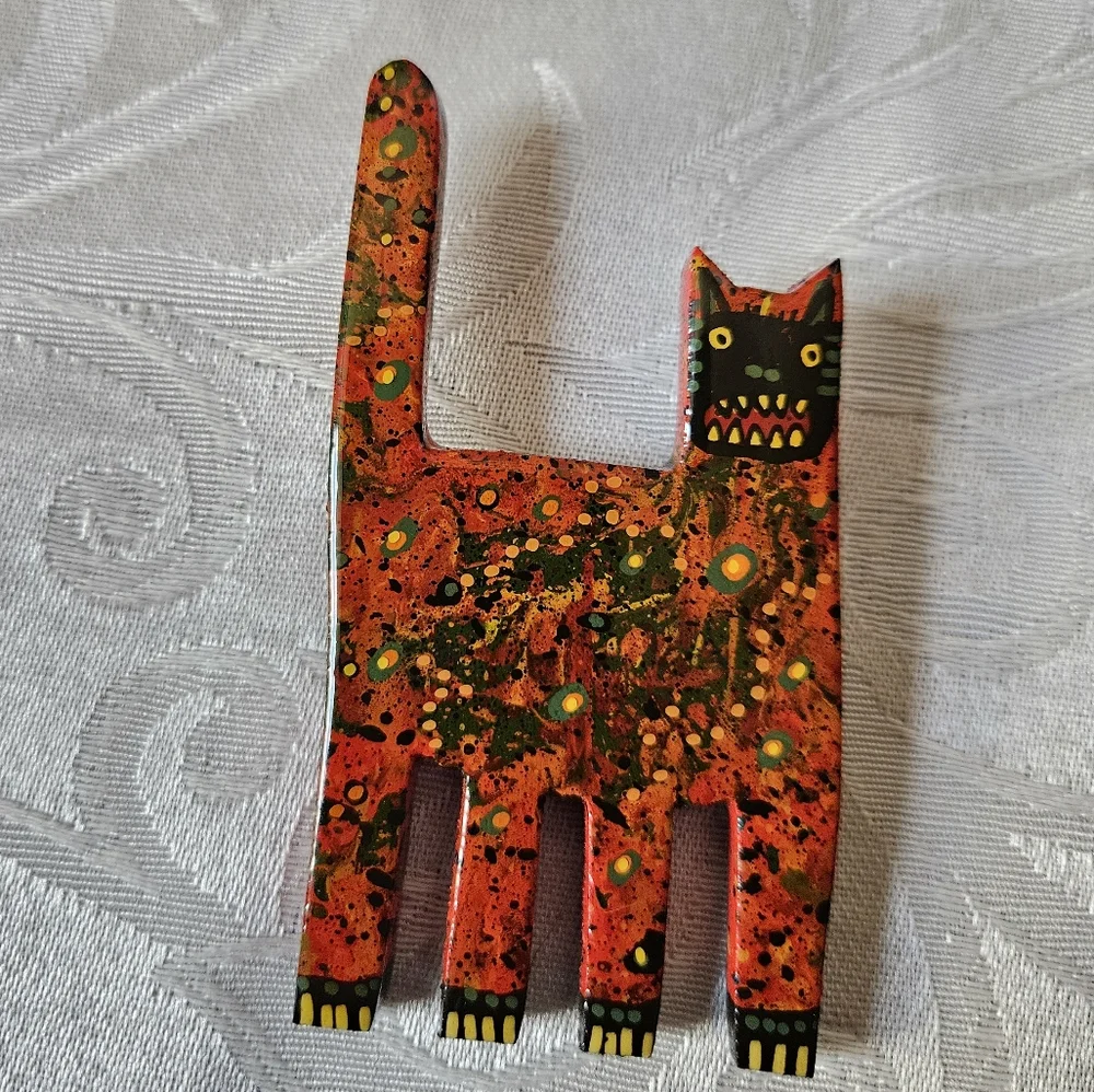 Vintage Mark Soppeland 1996 Scary Cat Artisan Brooch - Picture 5 of 13
